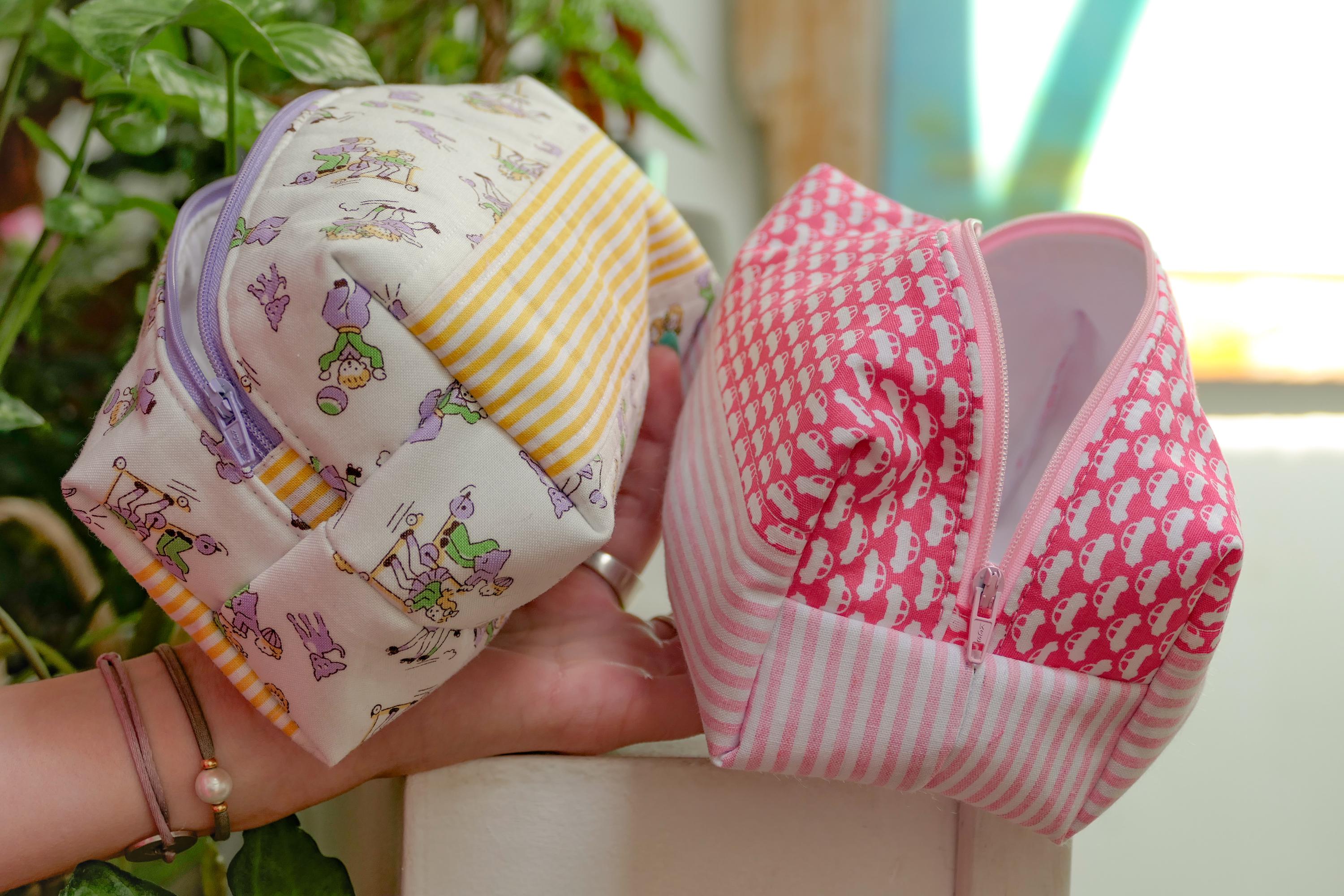 Grande pochette en coton matelassé – Fait main à Montréal