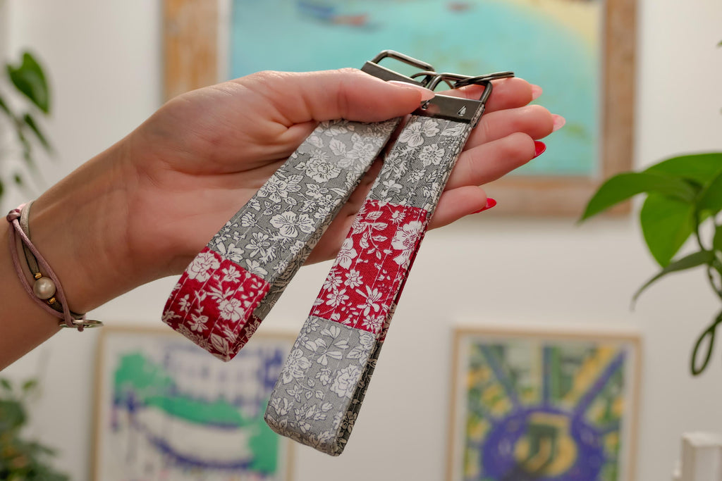 Porte-clés Patchwork Liberty | 6 po. x 1 po | Fait main à Montréal
