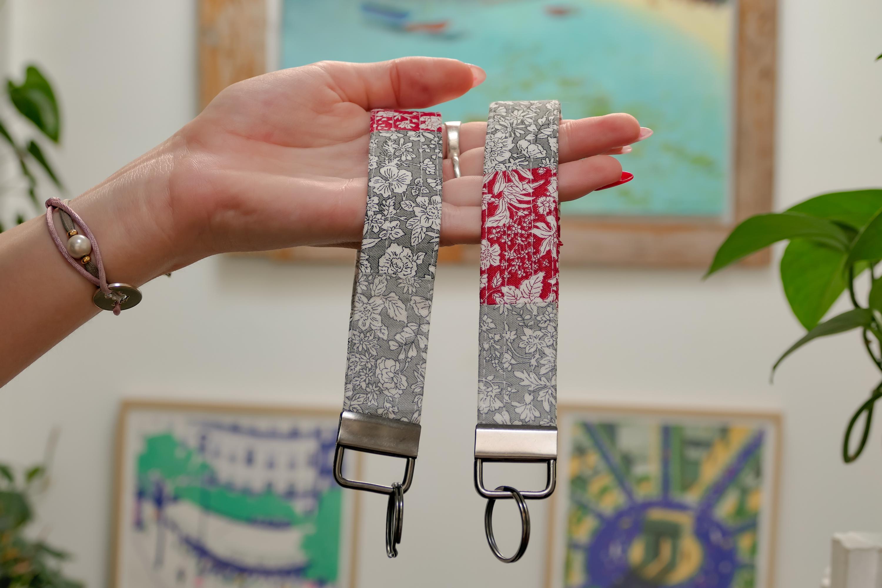 Porte-clés Patchwork Liberty | 6 po. x 1 po | Fait main à Montréal