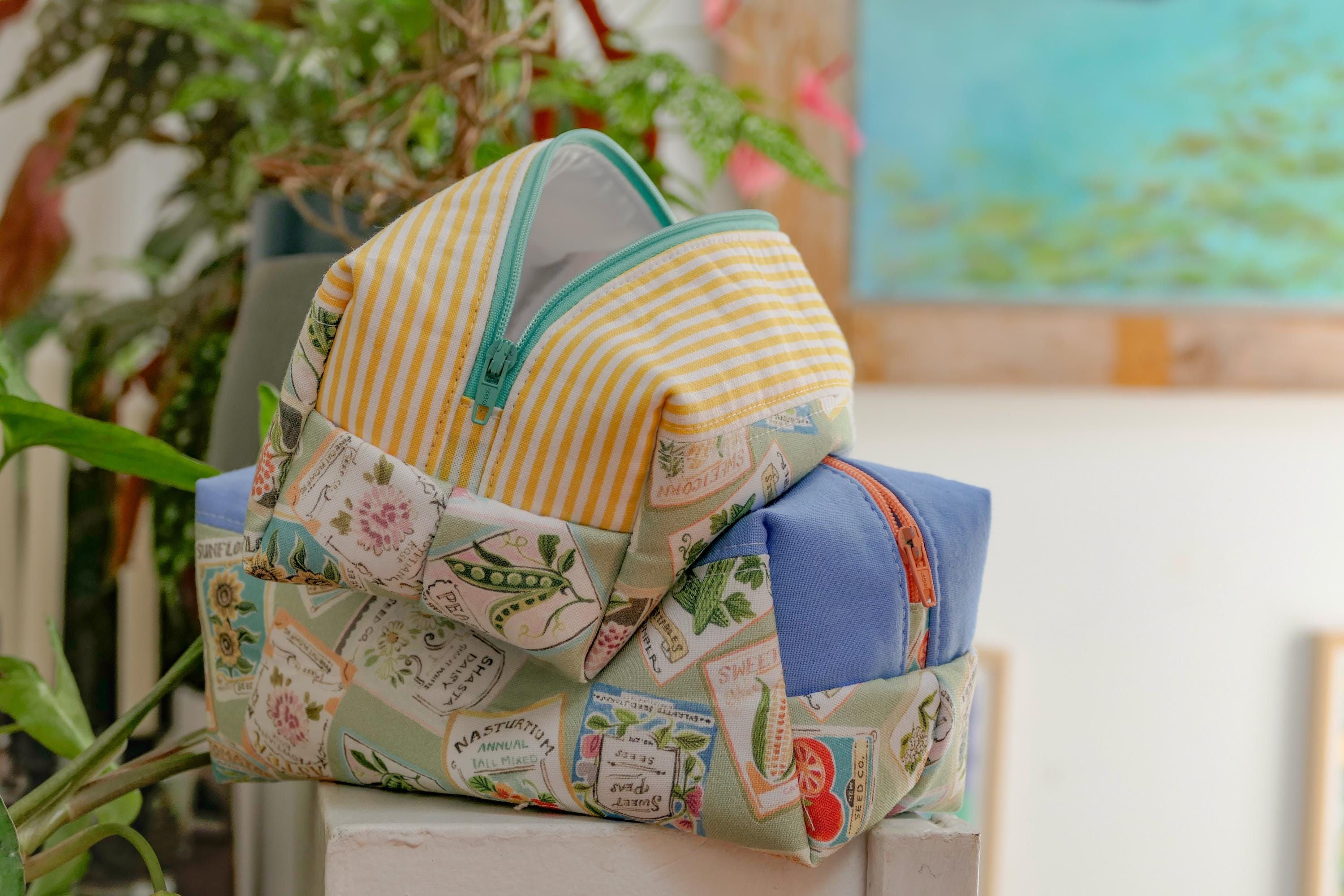 Grande pochette en coton matelassé – Fait main à Montréal