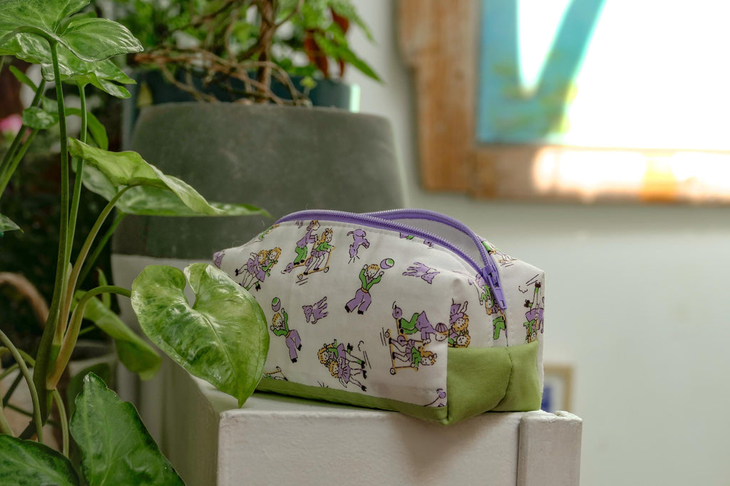 Pochette Verte en Coton Matelassé | Fait main à Montréal