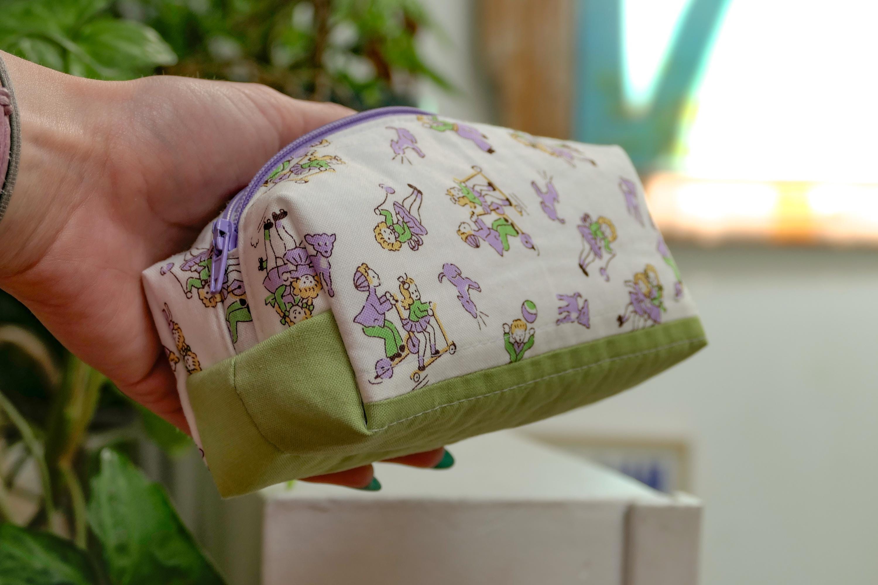Pochette Verte en Coton Matelassé | Fait main à Montréal