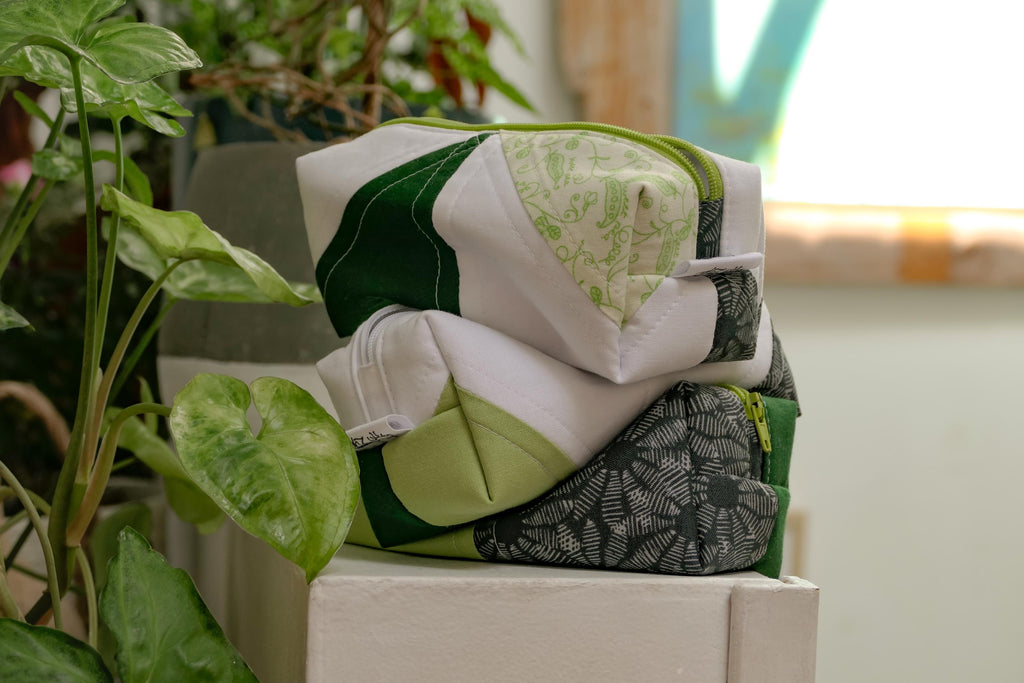 Pochette Verte en Coton Matelassé | Fait main à Montréal