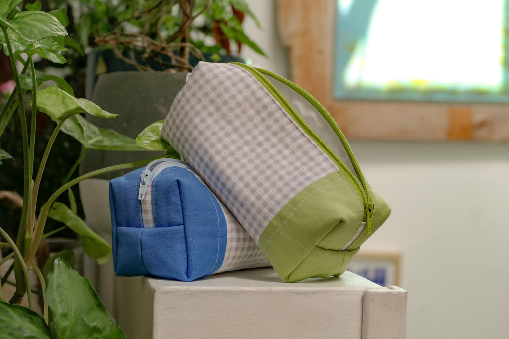 Pochette Verte en Coton Matelassé | Fait main à Montréal