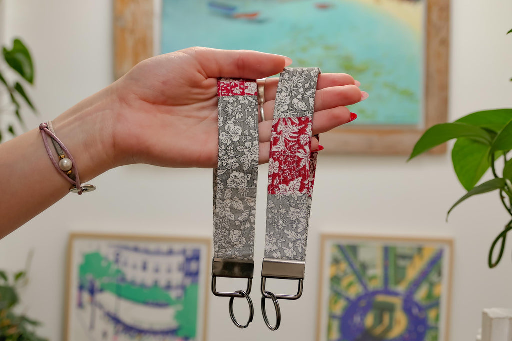 Porte-clés Patchwork Liberty | 6 po. x 1 po | Fait main à Montréal
