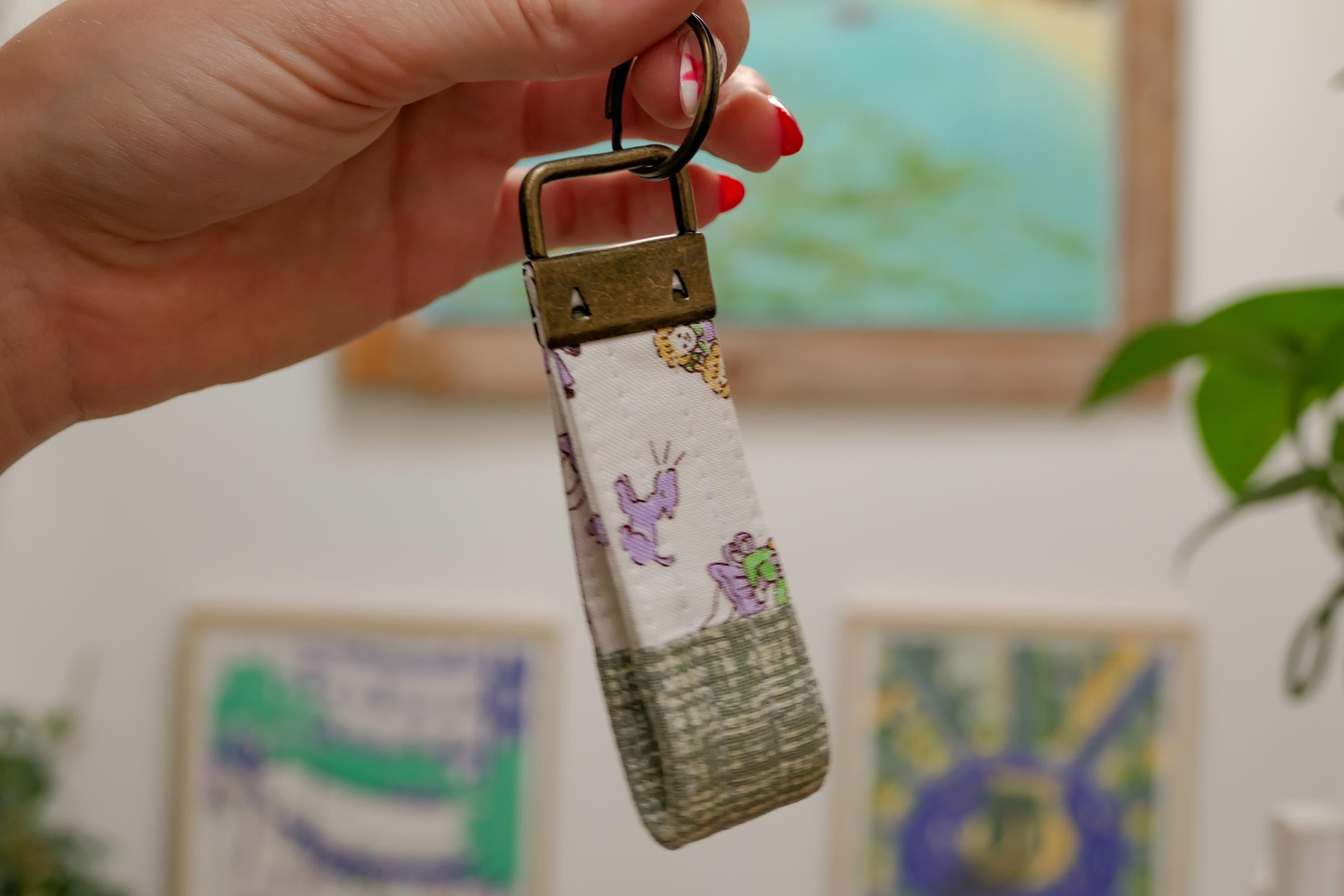 Porte-clés Patchwork  | 3,5 po x 2,5 po | Fait main à Montréal