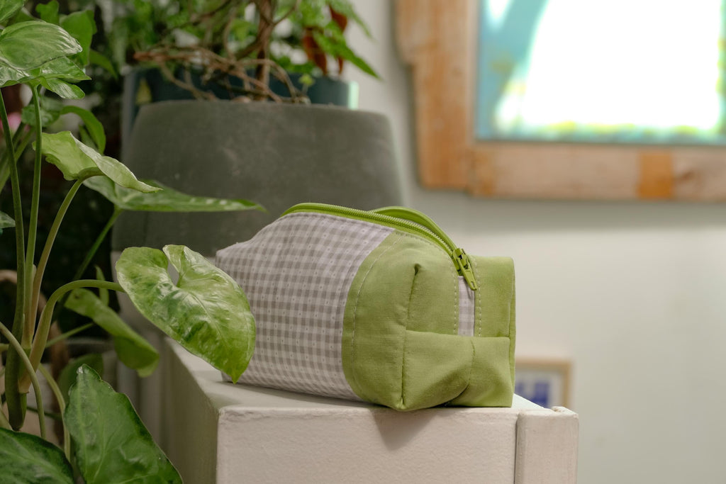 Pochette Verte en Coton Matelassé | Fait main à Montréal