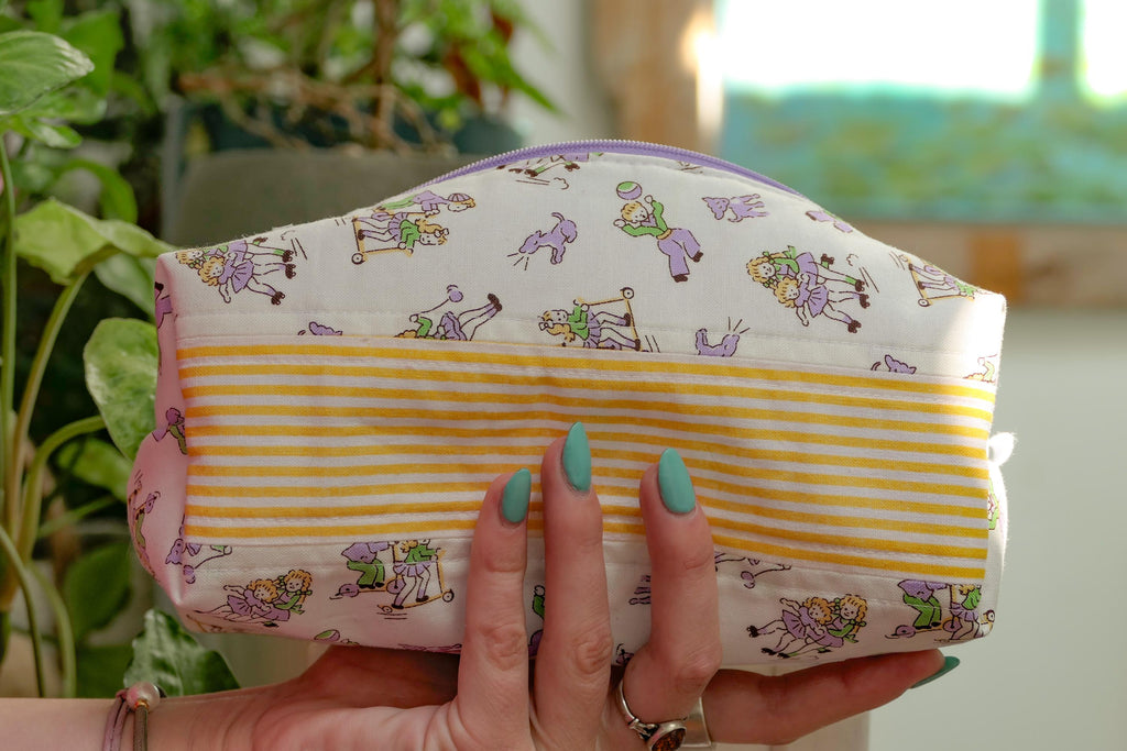 Grande pochette en coton matelassé – Fait main à Montréal